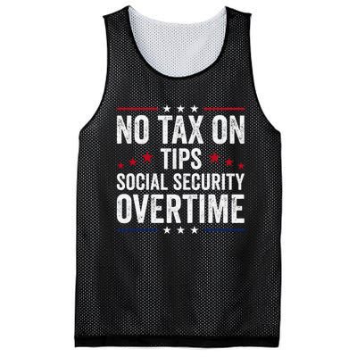 No Tax On Tips Social Security Overtime Trump 2024 Mesh Reversible Basketball Jersey Tank