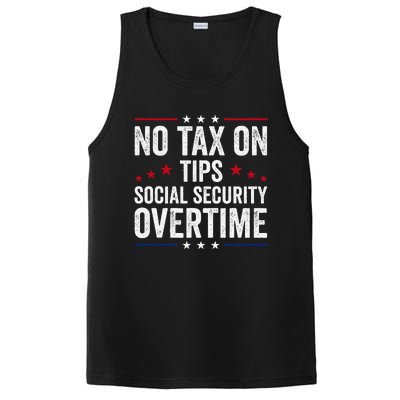 No Tax On Tips Social Security Overtime Trump 2024 PosiCharge Competitor Tank