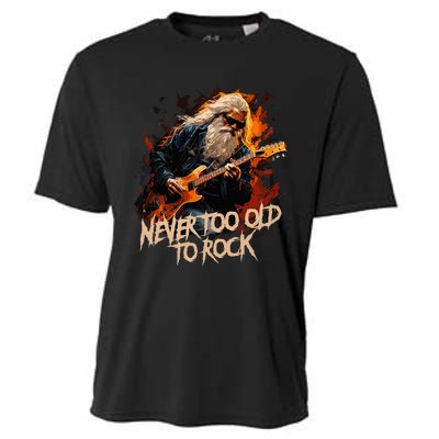 never to old to rock grandpa pensioner funny quotes Cooling Performance Crew T-Shirt