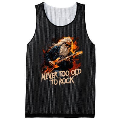 never to old to rock grandpa pensioner funny quotes Mesh Reversible Basketball Jersey Tank