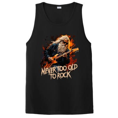 never to old to rock grandpa pensioner funny quotes PosiCharge Competitor Tank