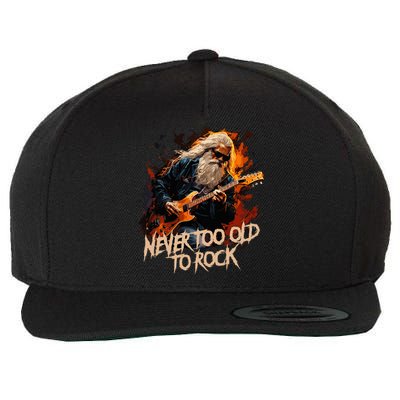 never to old to rock grandpa pensioner funny quotes Wool Snapback Cap