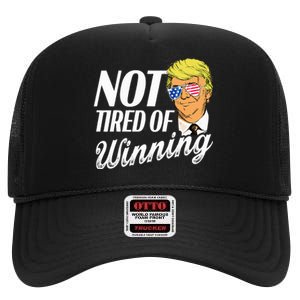 Not Tired Of Winning Trump 45 47 America 2024 High Crown Mesh Back Trucker Hat