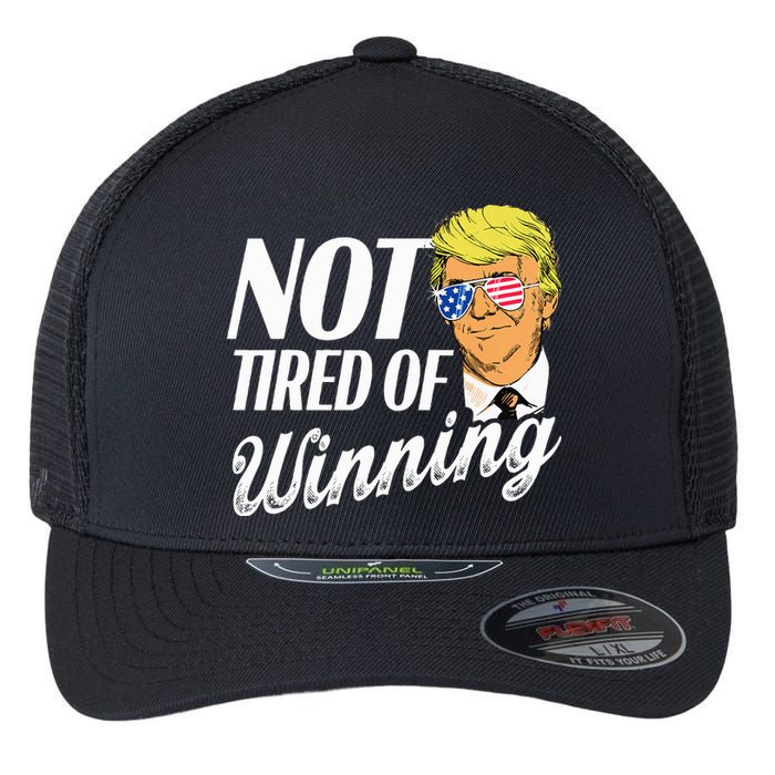 Not Tired Of Winning Trump 45 47 America 2024 Flexfit Unipanel Trucker Cap