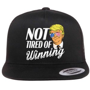 Not Tired Of Winning Trump 45 47 America 2024 Flat Bill Trucker Hat