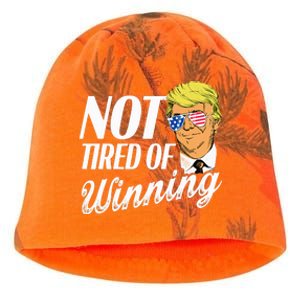 Not Tired Of Winning Trump 45 47 America 2024 Kati - Camo Knit Beanie