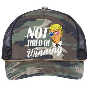 Not Tired Of Winning Trump 45 47 America 2024 Retro Rope Trucker Hat Cap