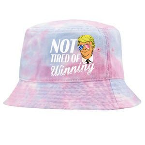 Not Tired Of Winning Trump 45 47 America 2024 Tie-Dyed Bucket Hat