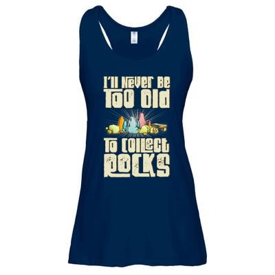 Never Too Old To Collect Rocks Rockhounding Rockhounds Ladies Essential Flowy Tank