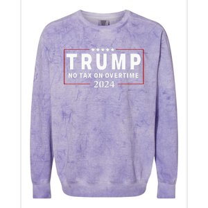 No Tax On Over Time Trump 2024 Voting For 47th President Colorblast Crewneck Sweatshirt