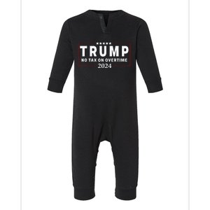 No Tax On Over Time Trump 2024 Voting For 47th President Infant Fleece One Piece