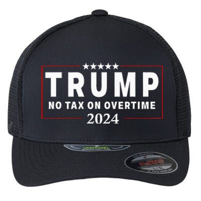 No Tax On Over Time Trump 2024 Voting For 47th President Flexfit Unipanel Trucker Cap