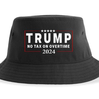 No Tax On Over Time Trump 2024 Voting For 47th President Sustainable Bucket Hat