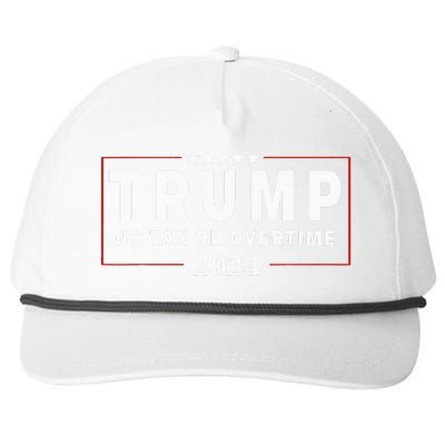 No Tax On Over Time Trump 2024 Voting For 47th President Snapback Five-Panel Rope Hat