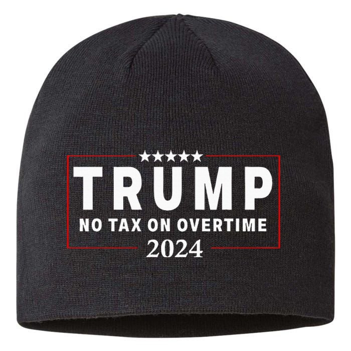 No Tax On Over Time Trump 2024 Voting For 47th President Sustainable Beanie