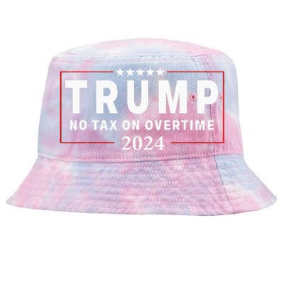 No Tax On Over Time Trump 2024 Voting For 47th President Tie-Dyed Bucket Hat