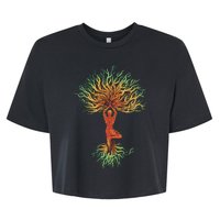 Nature Tree Of Life Yoga Colorful Bella+Canvas Jersey Crop Tee