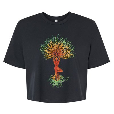 Nature Tree Of Life Yoga Colorful Bella+Canvas Jersey Crop Tee