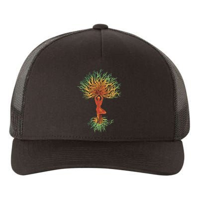 Nature Tree Of Life Yoga Colorful Yupoong Adult 5-Panel Trucker Hat