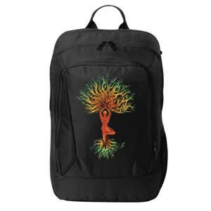 Nature Tree Of Life Yoga Colorful City Backpack