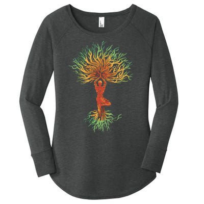 Nature Tree Of Life Yoga Colorful Women's Perfect Tri Tunic Long Sleeve Shirt