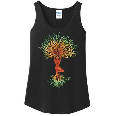 Nature Tree Of Life Yoga Colorful Ladies Essential Tank