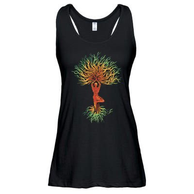 Nature Tree Of Life Yoga Colorful Ladies Essential Flowy Tank