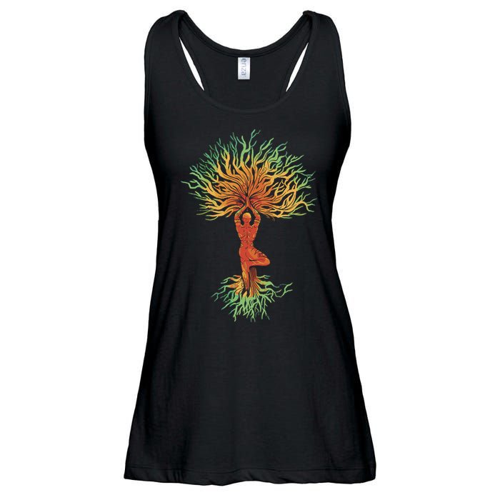 Nature Tree Of Life Yoga Colorful Ladies Essential Flowy Tank