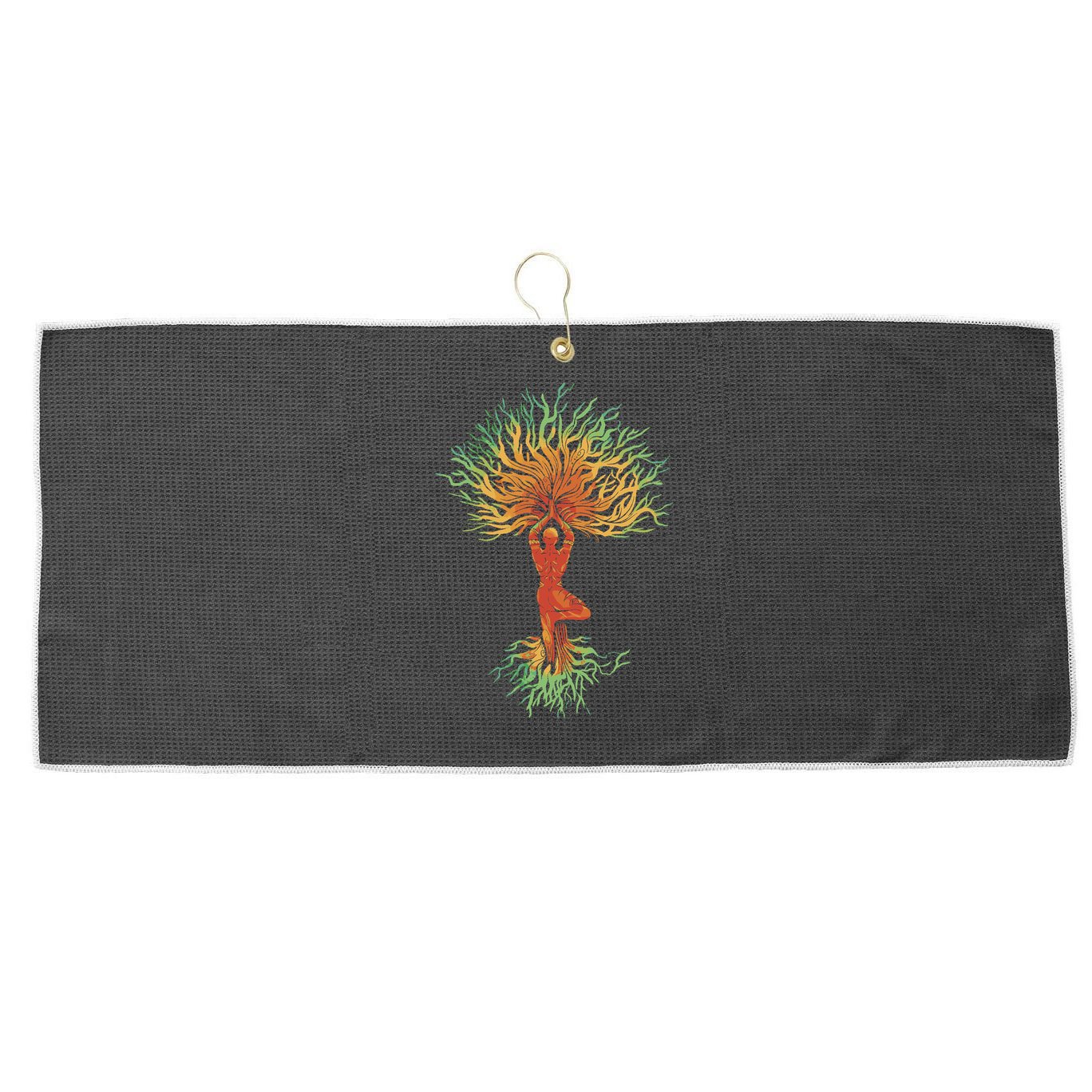 Nature Tree Of Life Yoga Colorful Large Microfiber Waffle Golf Towel