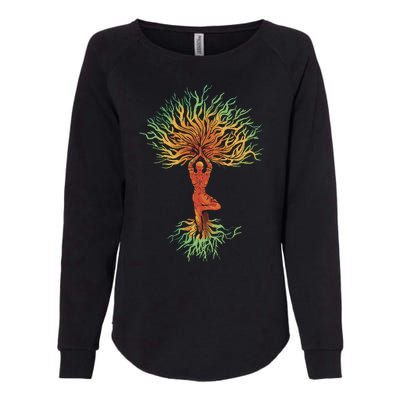 Nature Tree Of Life Yoga Colorful Womens California Wash Sweatshirt