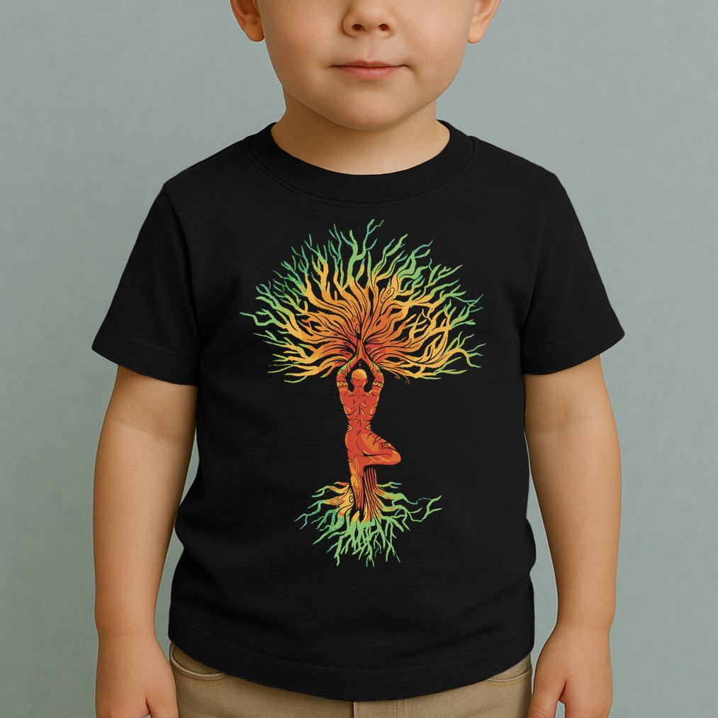 Nature Tree Of Life Yoga Colorful Toddler T-Shirt