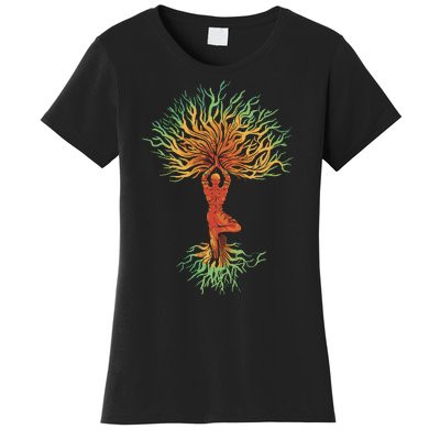 Nature Tree Of Life Yoga Colorful Women's T-Shirt