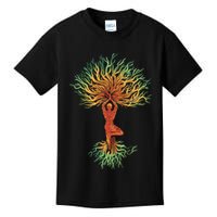 Nature Tree Of Life Yoga Colorful Kids T-Shirt