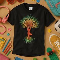 Nature Tree Of Life Yoga Colorful Kids T-Shirt