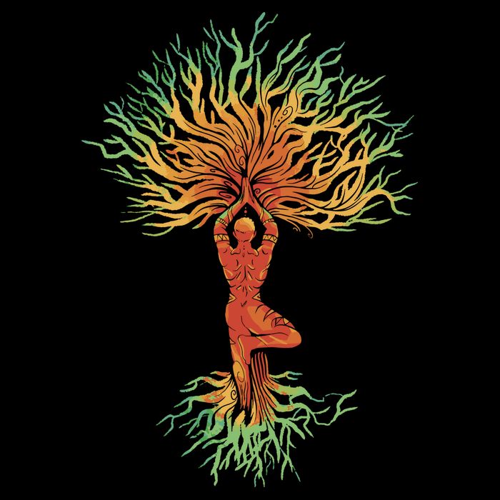 Nature Tree Of Life Yoga Colorful Kids T-Shirt