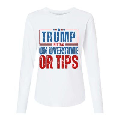 No Tax On Overtime Or Tips Womens Cotton Relaxed Long Sleeve T-Shirt