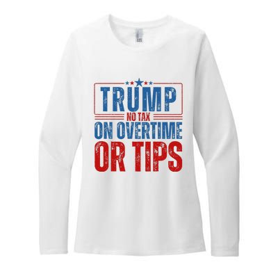 No Tax On Overtime Or Tips Womens CVC Long Sleeve Shirt