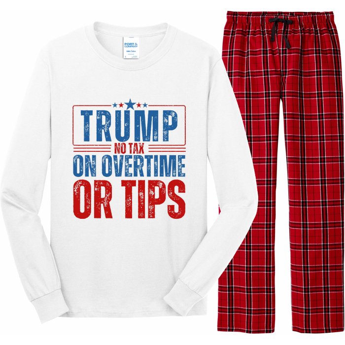 No Tax On Overtime Or Tips Long Sleeve Pajama Set