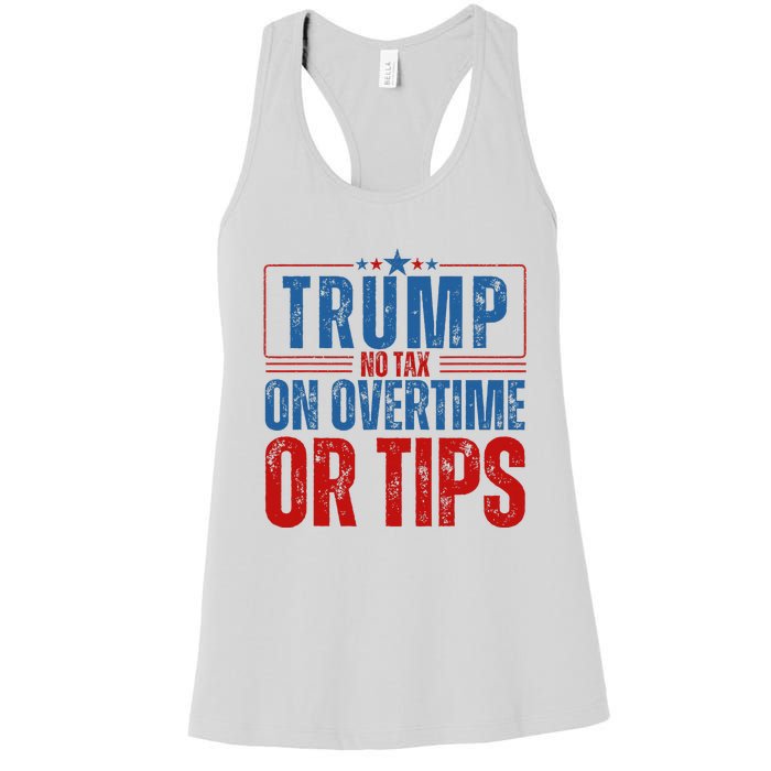 No Tax On Overtime Or Tips Women's Racerback Tank