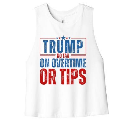 No Tax On Overtime Or Tips Women's Racerback Cropped Tank