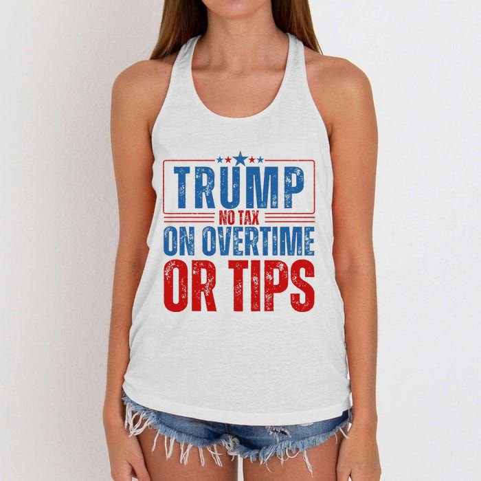 No Tax On Overtime Or Tips Women's Knotted Racerback Tank