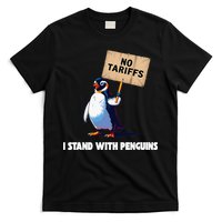 No Tariffs Penguin Protest Heard Island I Stand With Penguin T-Shirt
