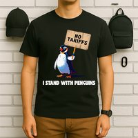 No Tariffs Penguin Protest Heard Island I Stand With Penguin T-Shirt