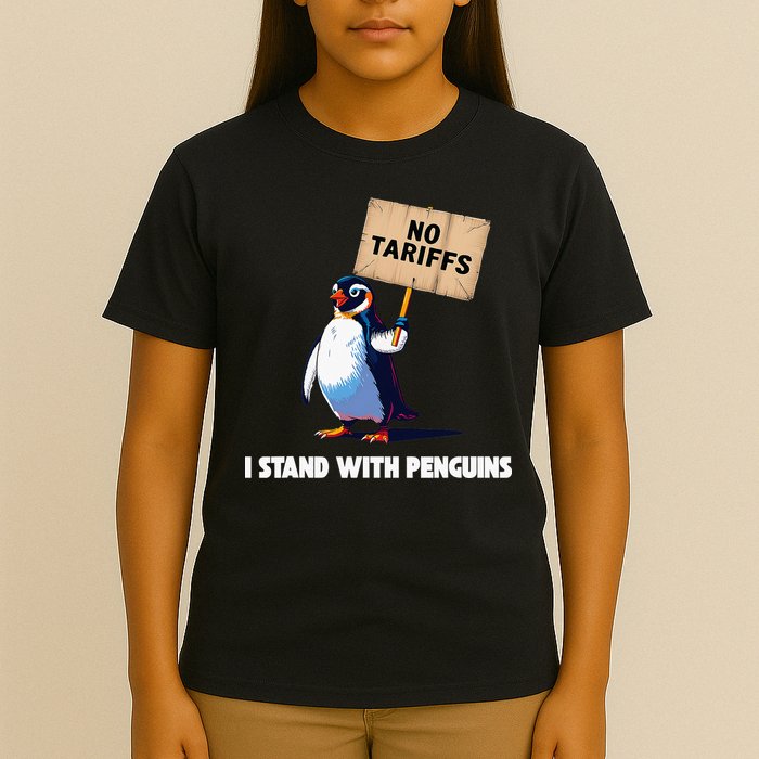 No Tariffs Penguin Protest Heard Island I Stand With Penguin T-Shirt