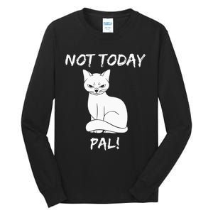 Not Today Pal Fierce Cat Attitude Whimsy Tall Long Sleeve T-Shirt