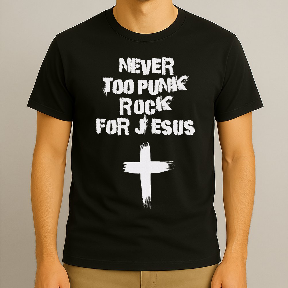 Never Too Punk Rock For Jesus Religious Christian Bands T-Shirt