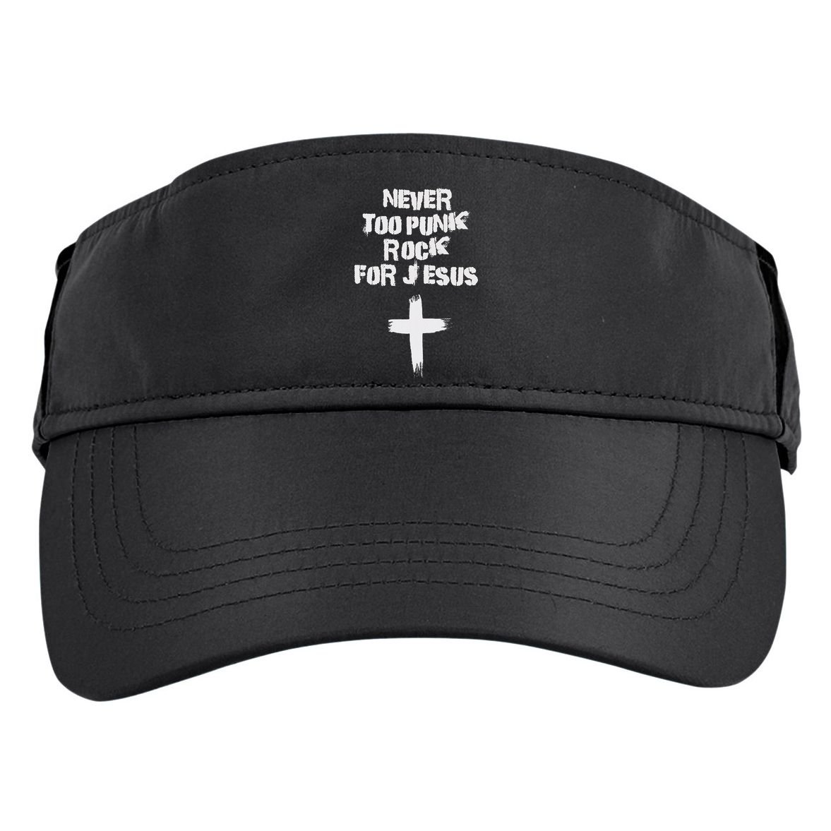 Never Too Punk Rock For Jesus Religious Christian Bands Adult Drive Performance Visor