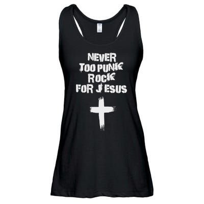 Never Too Punk Rock For Jesus Religious Christian Bands Ladies Essential Flowy Tank