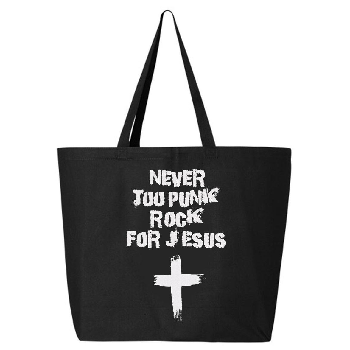 Never Too Punk Rock For Jesus Religious Christian Bands 25L Jumbo Tote
