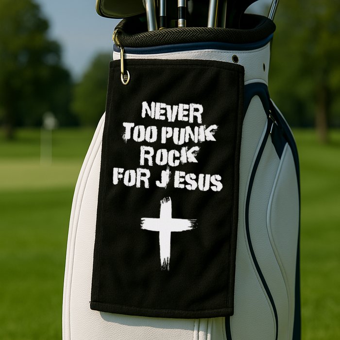 Never Too Punk Rock For Jesus Religious Christian Bands Golf Towel